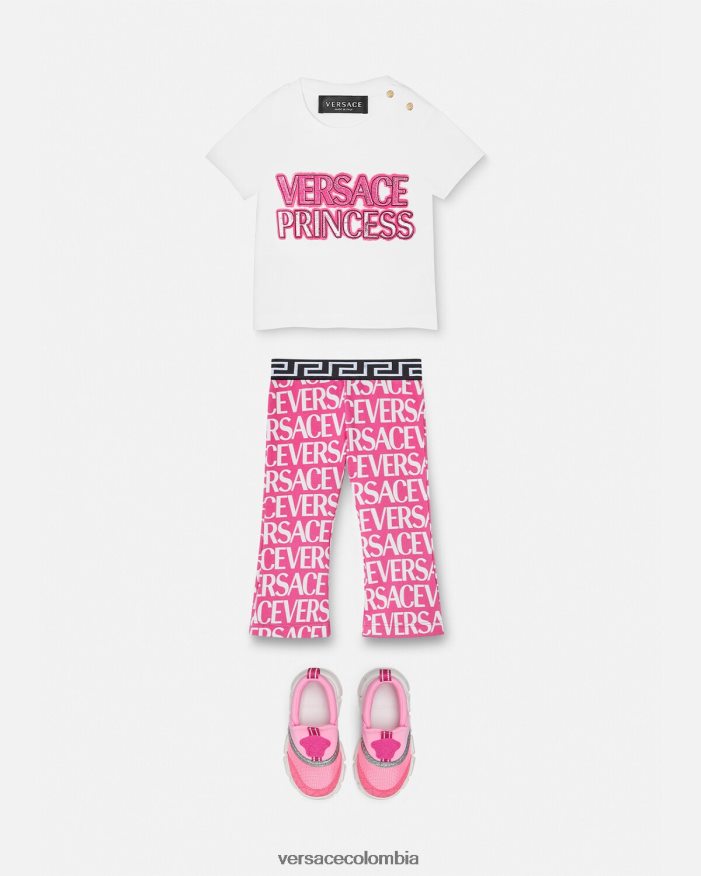 niños pantalones deportivos para bebé Versace rosa y estampado 2RP40F1873 ropa