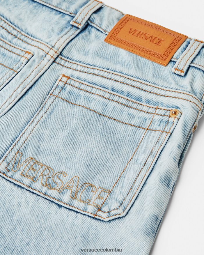 niños vaqueros con logo Versace azul claro 2RP40F2130 ropa