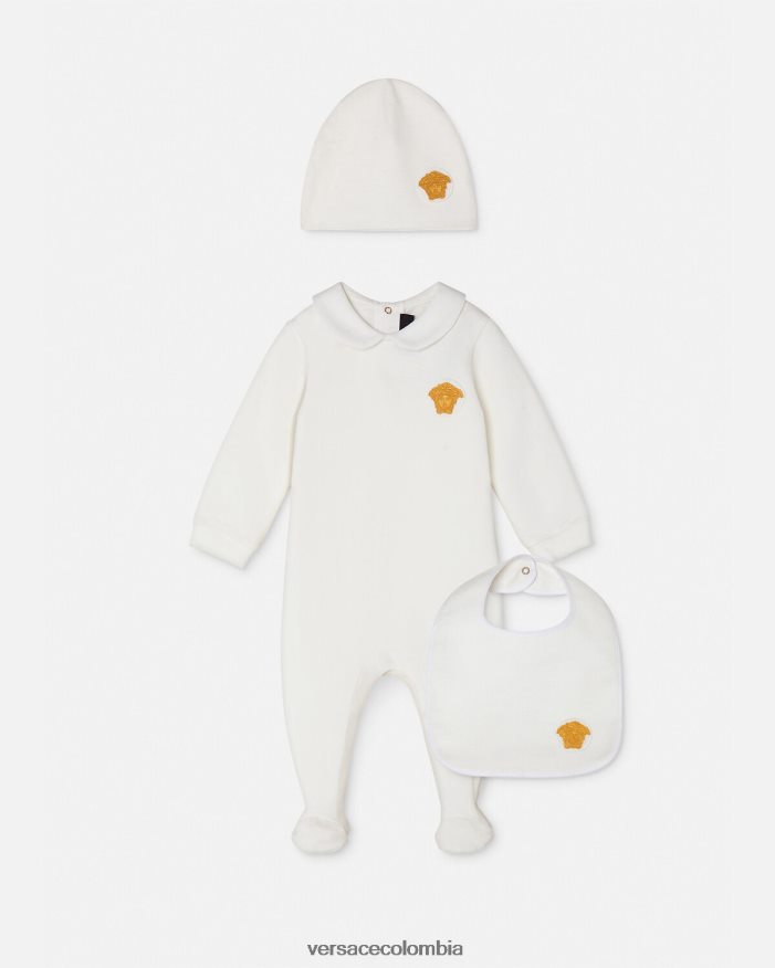 niños conjunto de pijama de bebé con medusa Versace Oro blanco 2RP40F1835 ropa