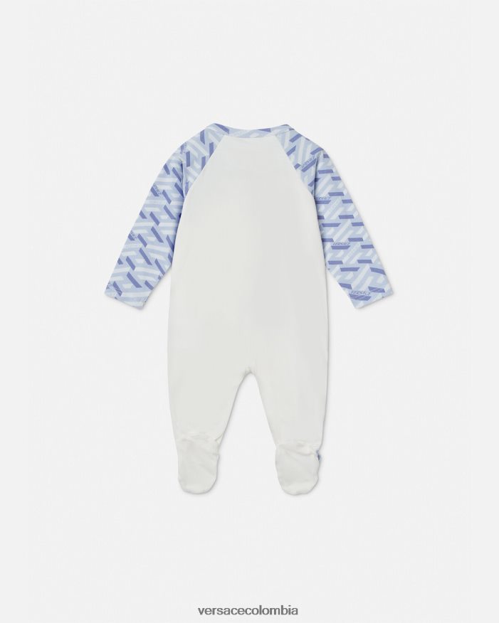 niños pelele de bebé con medusa la greca Versace azul claro y blanco 2RP40F1832 ropa