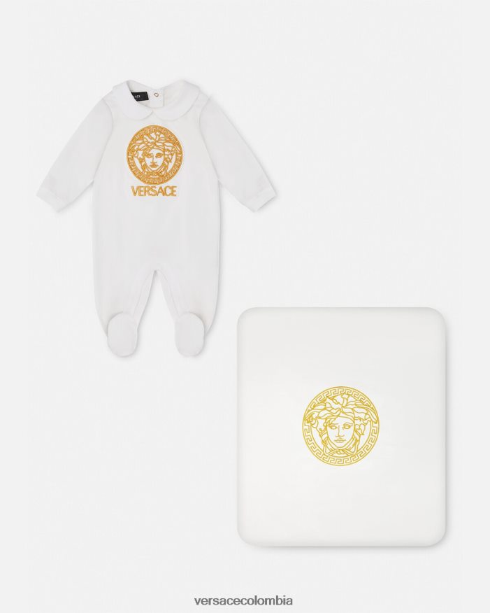 niños pelele de medusa para bebé Versace Oro blanco 2RP40F1823 ropa