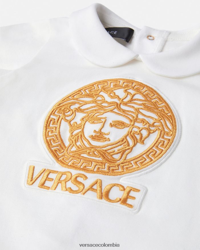 niños pelele de medusa para bebé Versace Oro blanco 2RP40F1823 ropa