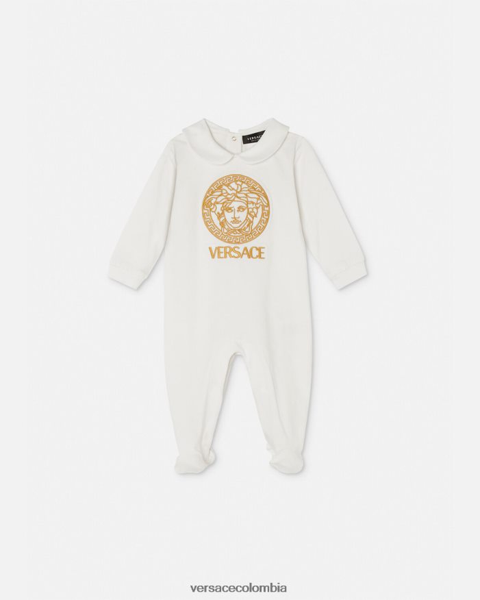 niños pelele de medusa para bebé Versace Oro blanco 2RP40F1824 ropa