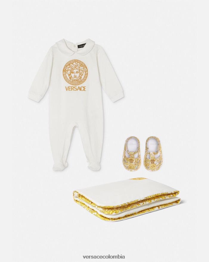 niños pelele de medusa para bebé Versace Oro blanco 2RP40F1824 ropa