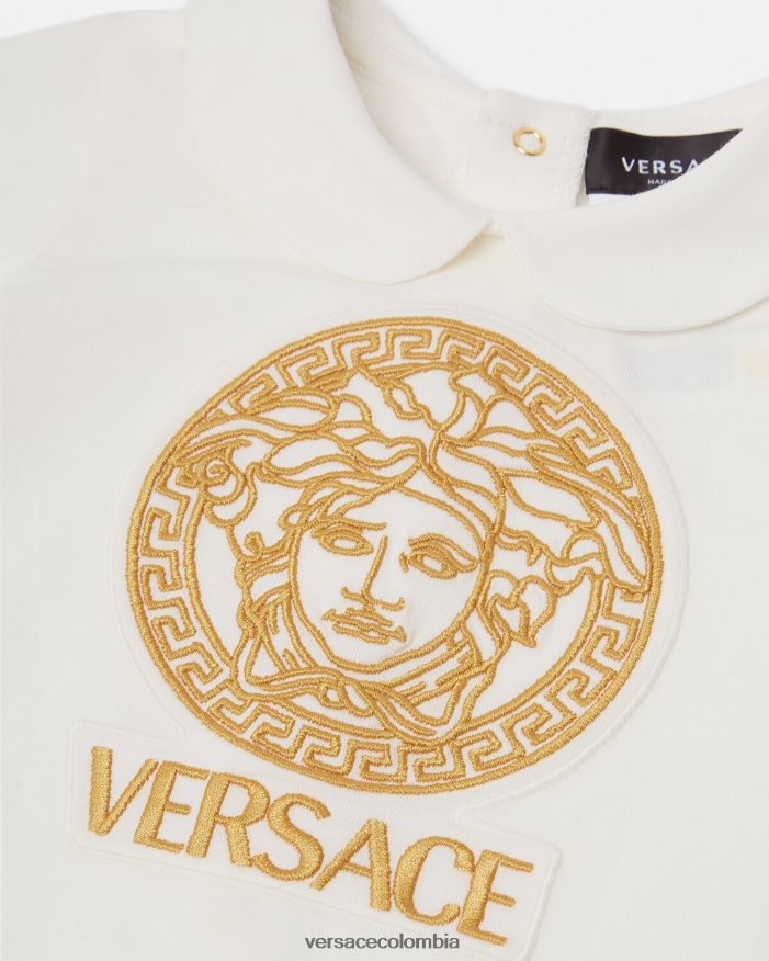 niños pelele de medusa para bebé Versace Oro blanco 2RP40F1824 ropa