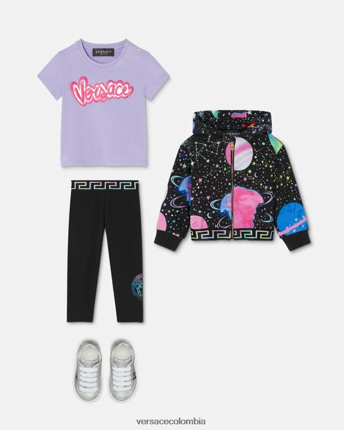 niños leggins con greca y medusa para bebé Versace negro y estampado 2RP40F1851 ropa