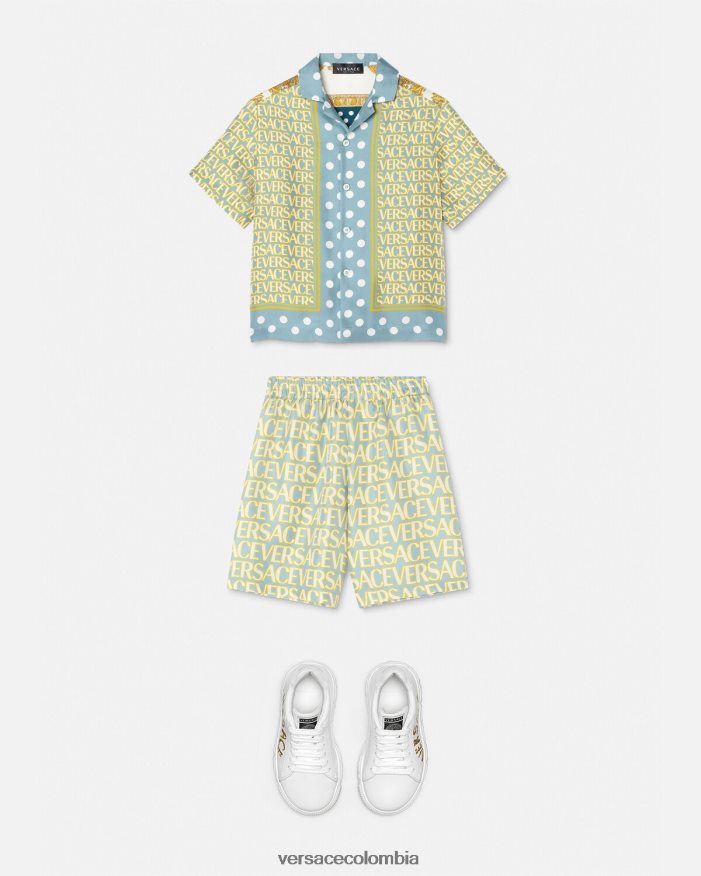 niños camisa de seda entera Versace imprimir 2RP40F2091 ropa