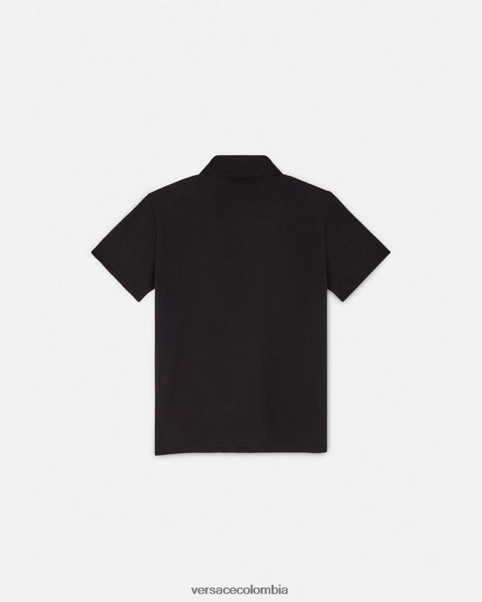 niños playera tipo polo con bordado de Medusa Versace negro 2RP40F2104 ropa