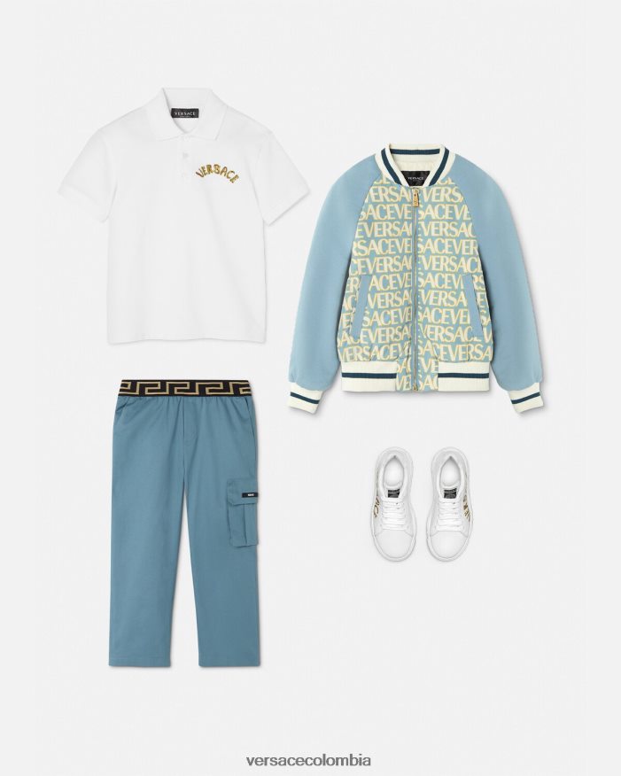 niños playera tipo polo con logo Versace Oro blanco 2RP40F2082 ropa