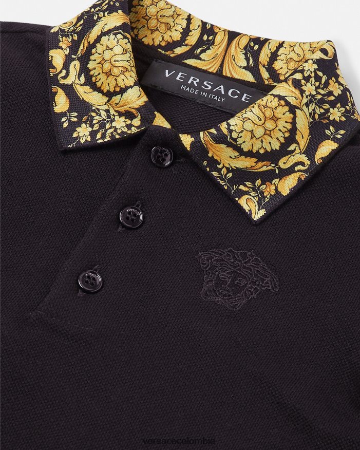 niños polo de bebé barroco Versace negro 2RP40F1902 ropa