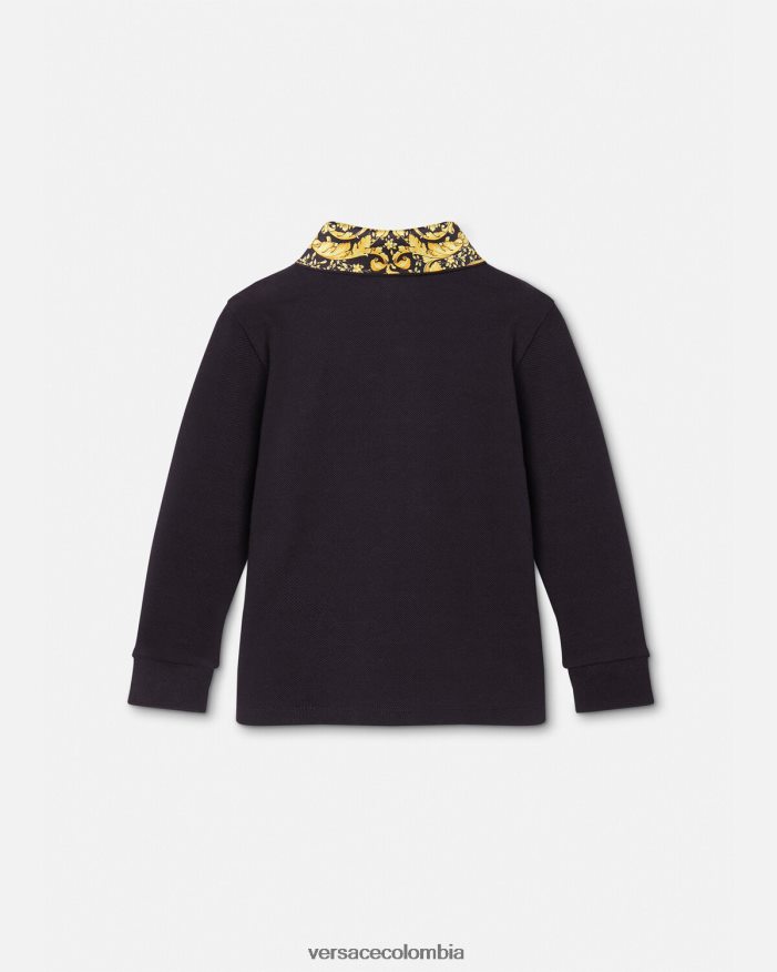 niños polo de bebé barroco Versace negro 2RP40F1902 ropa