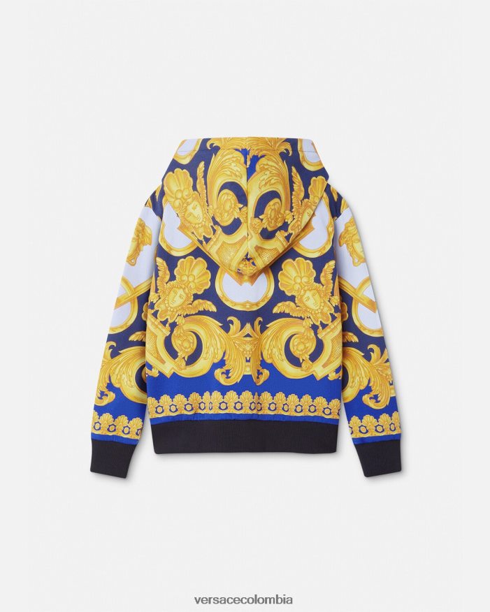 niños sudadera con capucha barroco 660 Versace azul y oro 2RP40F2108 ropa