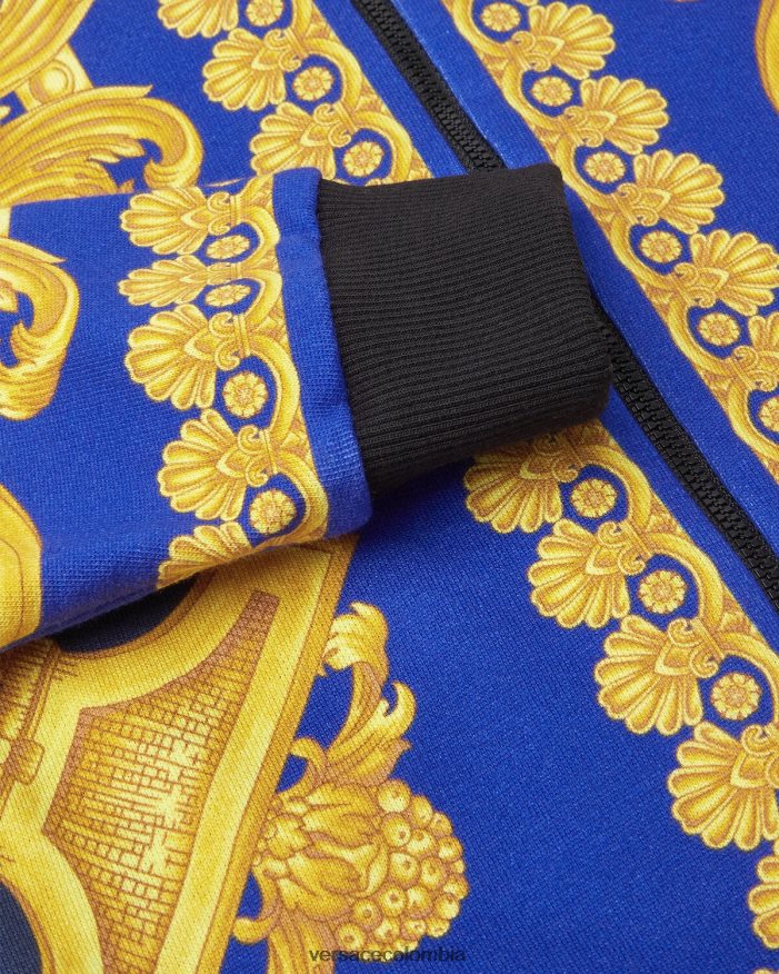niños sudadera con capucha barroco 660 Versace azul y oro 2RP40F2108 ropa