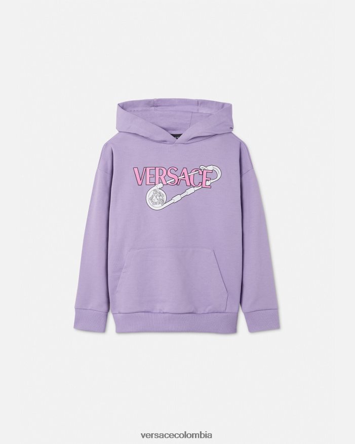 niños sudadera con capucha con imperdible Versace lila 2RP40F2009 ropa