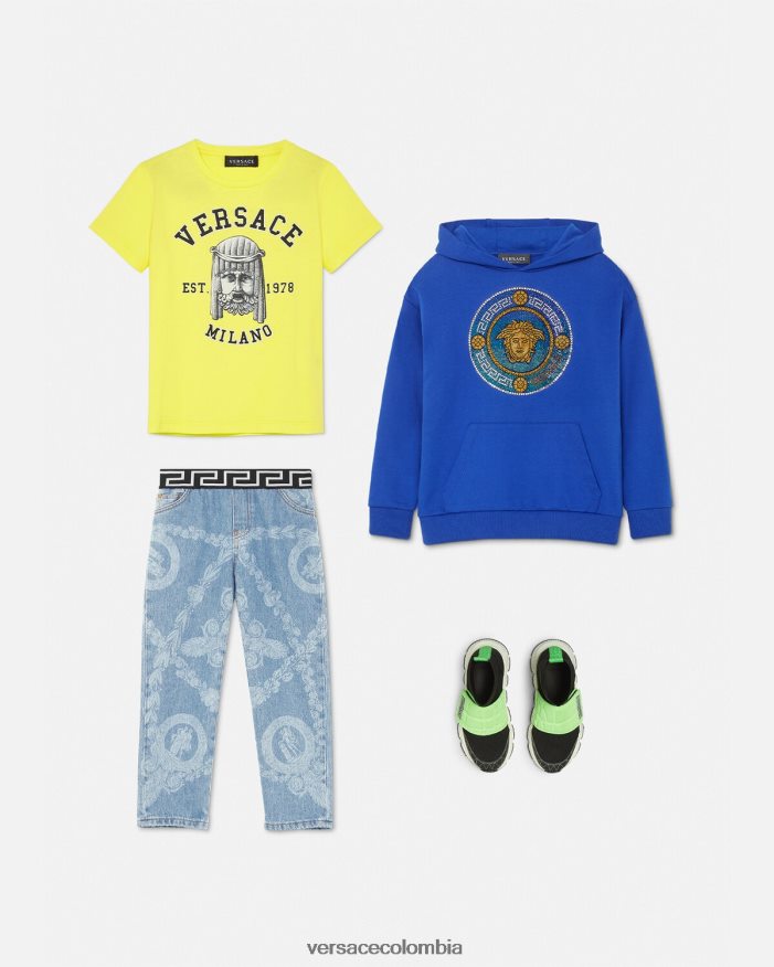 niños sudadera con capucha de medusa de cristal Versace azul real 2RP40F2129 ropa