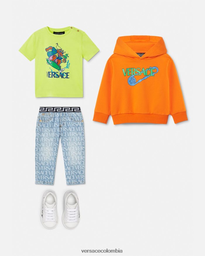 niños sudadera con capucha para bebé con imperdible Versace naranja 2RP40F1918 ropa