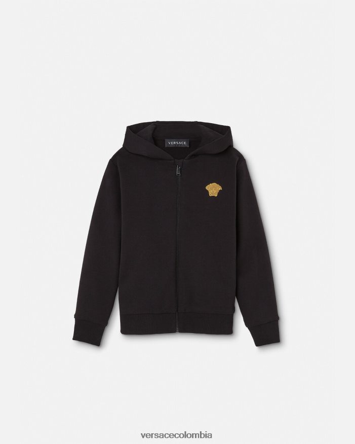 niños sudadera con capucha y cremallera con medusa Versace negro 2RP40F1965 ropa