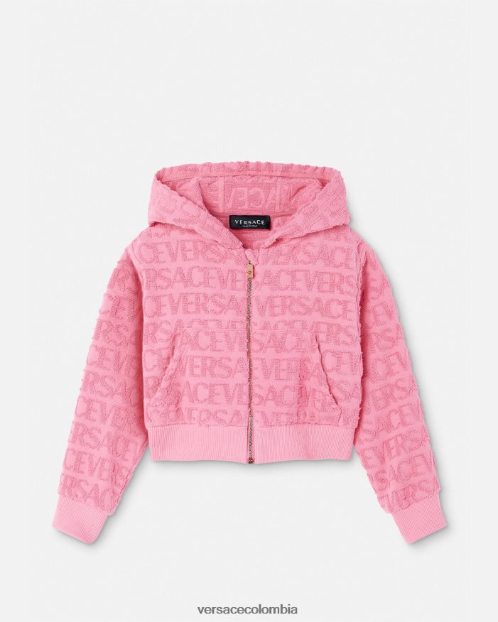 niños sudadera con capucha y toalla Versace rosa 2RP40F1948 ropa