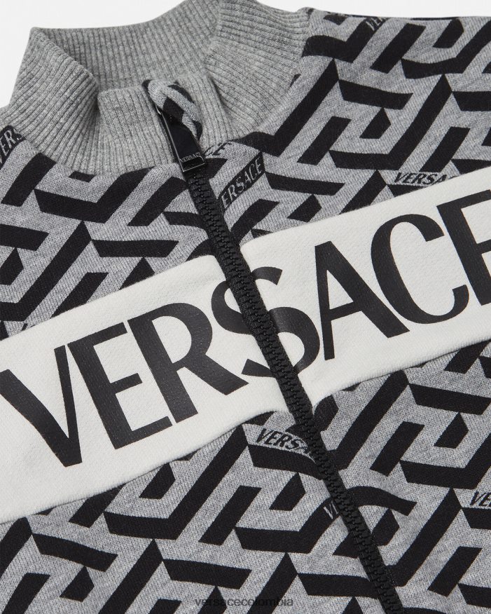 niños sudadera con cremallera para bebé la greca Versace gris y estampado 2RP40F1909 ropa