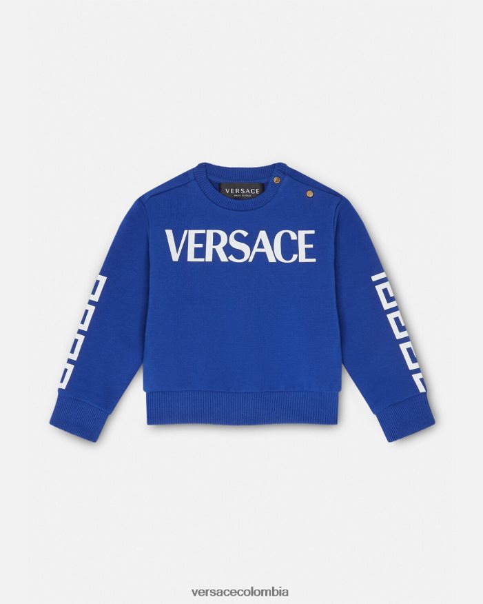 niños sudadera con logo para bebé Versace azul 2RP40F1888 ropa