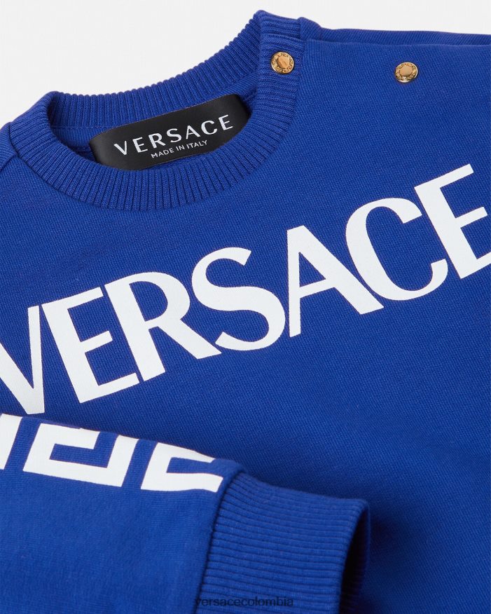 niños sudadera con logo para bebé Versace azul 2RP40F1888 ropa