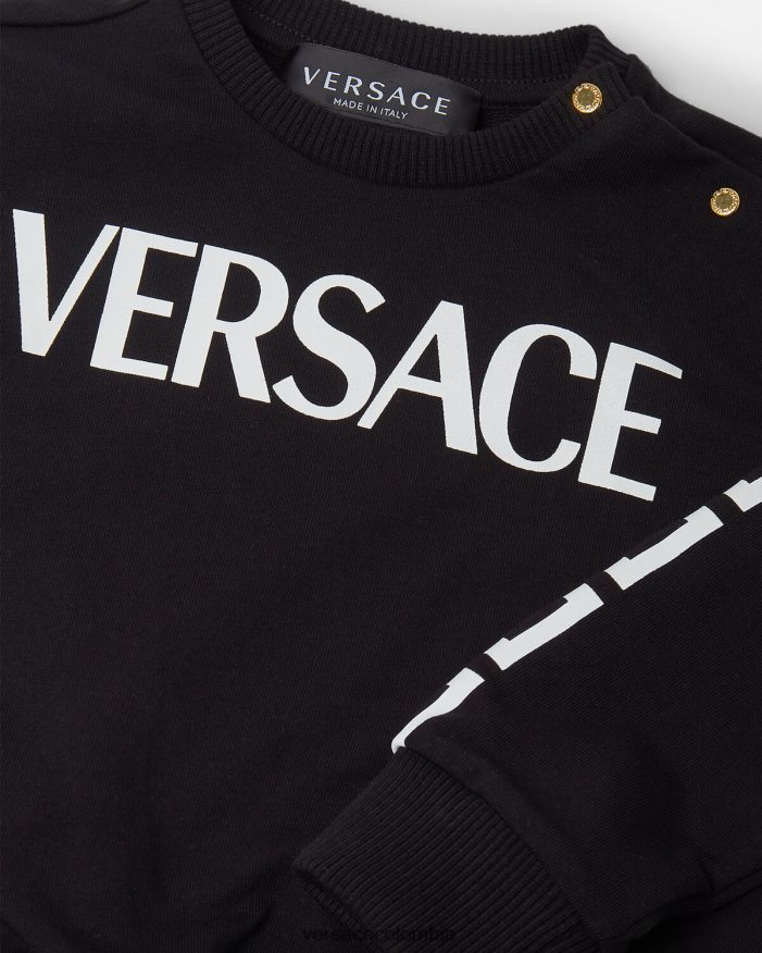 niños sudadera con logo para bebé Versace negro 2RP40F1905 ropa