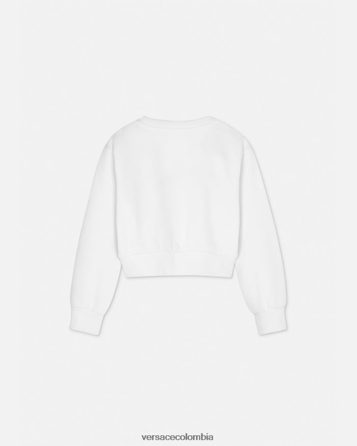 niños sudadera corta con logo Versace Oro blanco 2RP40F1935 ropa