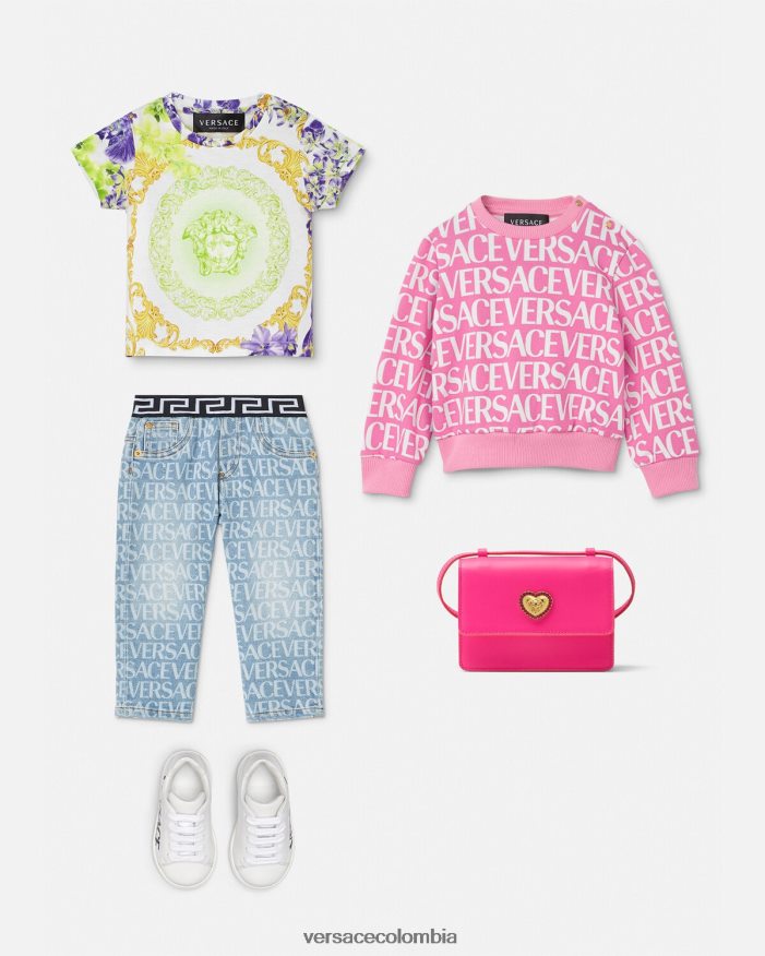 niños sudadera integral para bebé Versace rosa y estampado 2RP40F1872 ropa