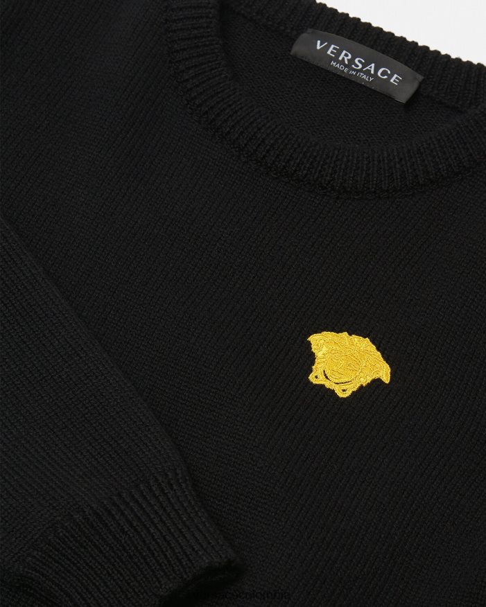 niños suéter con bordado de Medusa Versace negro 2RP40F2103 ropa