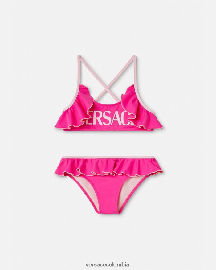 niños conjunto de bikini con logo Versace fucsia 2RP40F2017 ropa