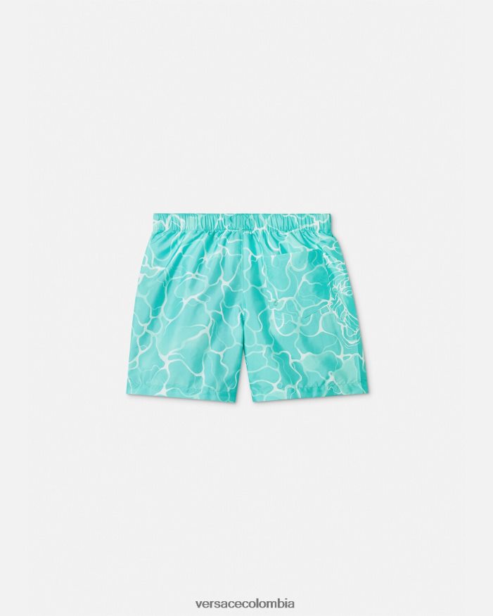 niños shorts de baño con logo de Medusa Versace azul 2RP40F2134 ropa