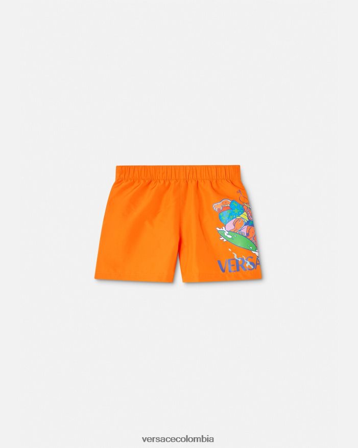 niños shorts de baño para bebé con gafas de sol de medusa Versace naranja 2RP40F1928 ropa