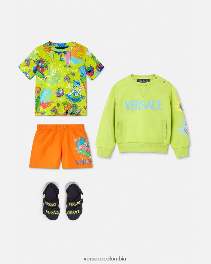 niños shorts de baño para bebé con gafas de sol de medusa Versace naranja 2RP40F1928 ropa