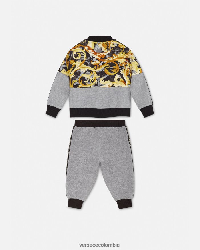niños conjunto de sudadera de bebé barroco Versace gris y estampado 2RP40F1884 ropa
