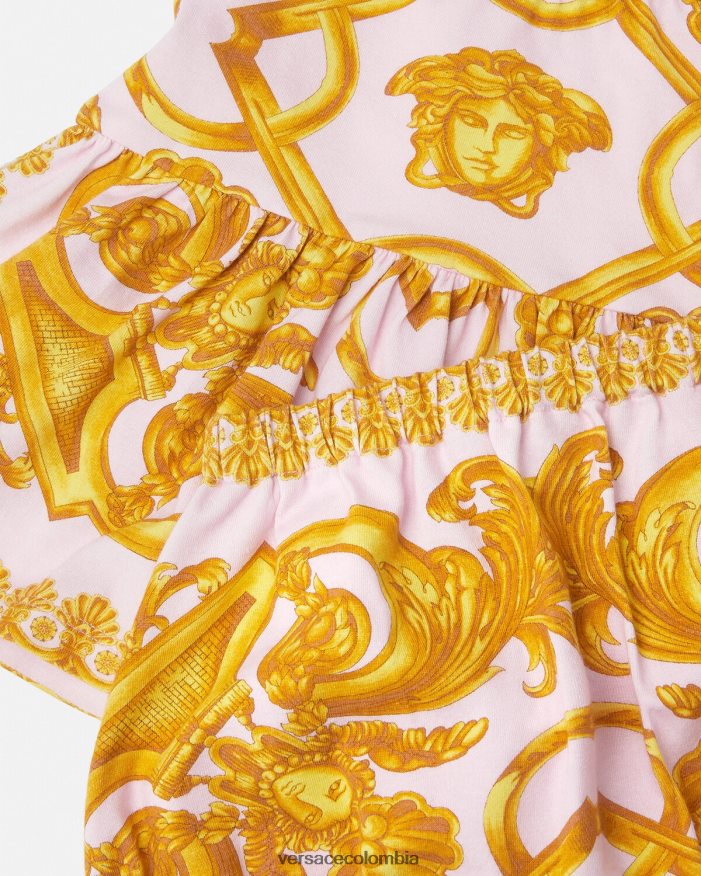 niños conjunto vestido bebe barroco 660 Versace rosa y blanco 2RP40F1828 ropa