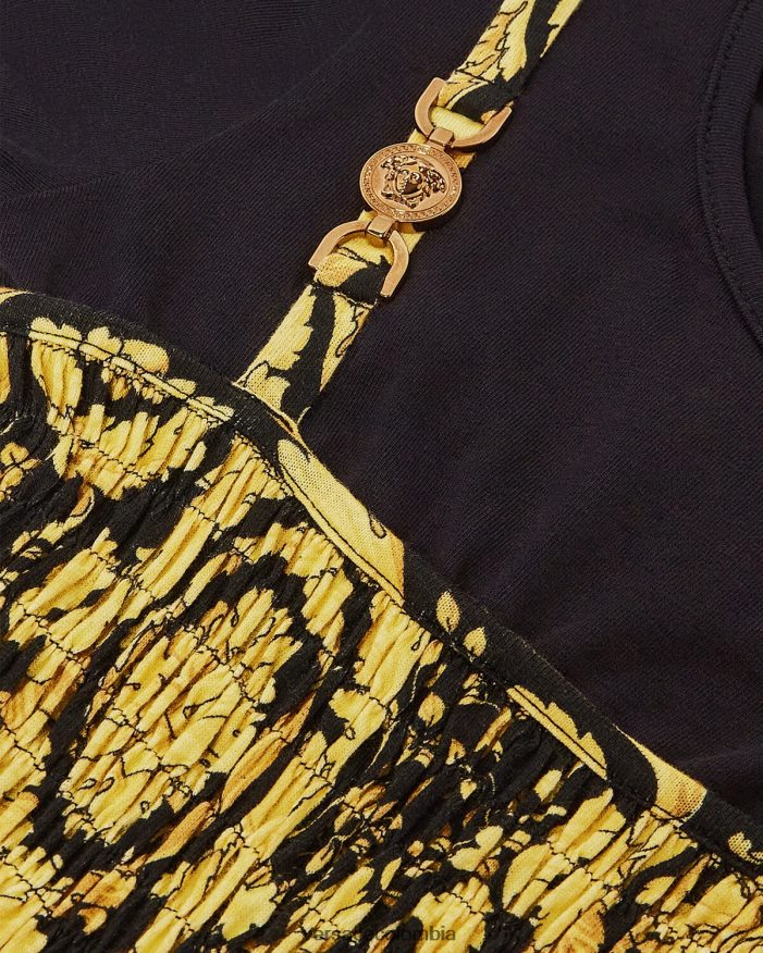 niños vestido barroco con volantes Versace negro 2RP40F1987 ropa