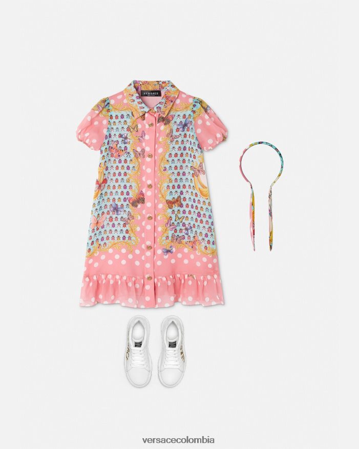 niños vestido de seda mariposas Versace imprimir 2RP40F1941 ropa