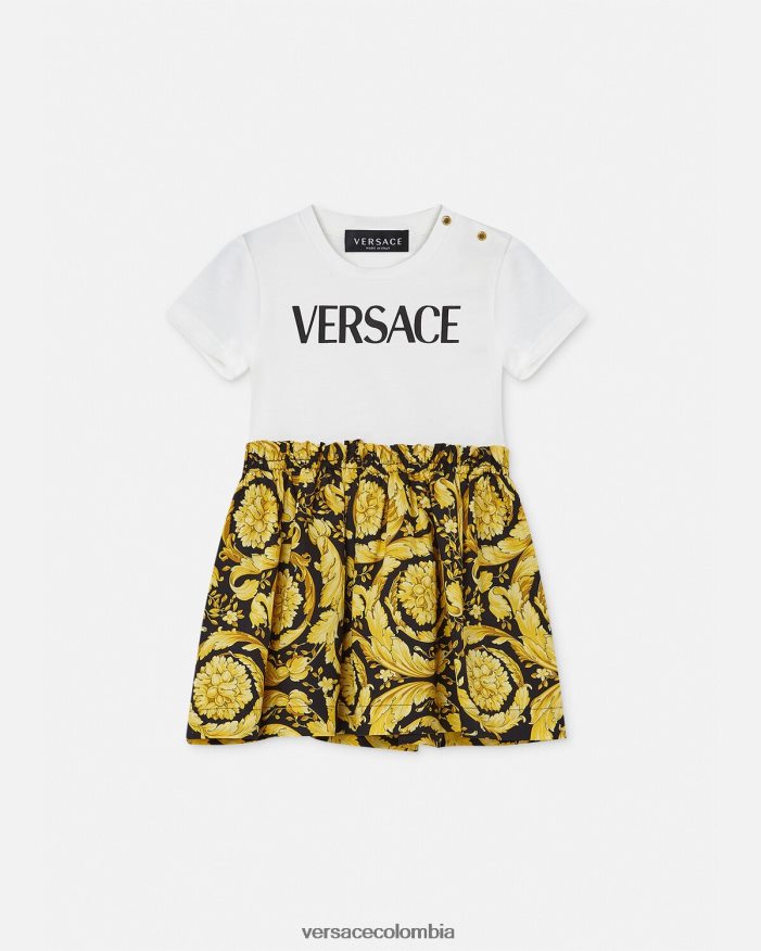 niños vestido estilo camiseta para bebé estilo barroco Versace blanco y estampado 2RP40F1858 ropa