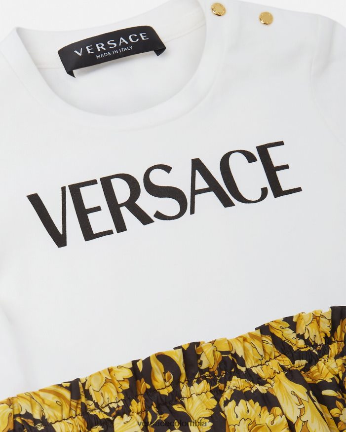 niños vestido estilo camiseta para bebé estilo barroco Versace blanco y estampado 2RP40F1858 ropa
