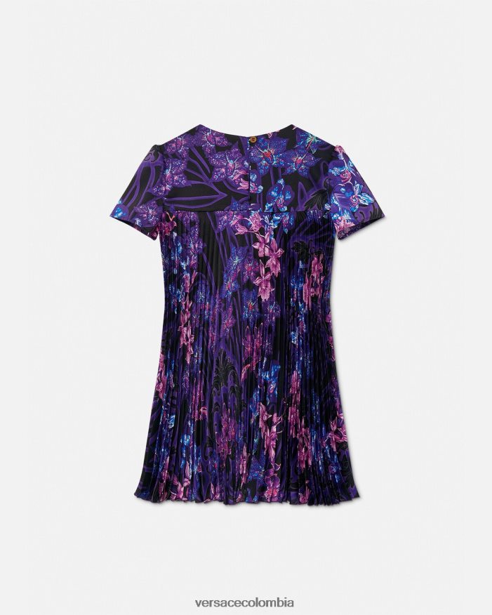 niños vestido plisado barroco orquídea Versace violeta y estampado 2RP40F2007 ropa