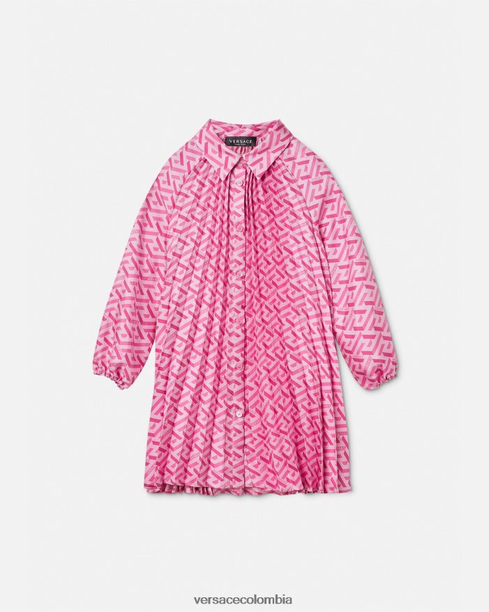 niños vestido plisado la greca Versace rosa 2RP40F1997 ropa
