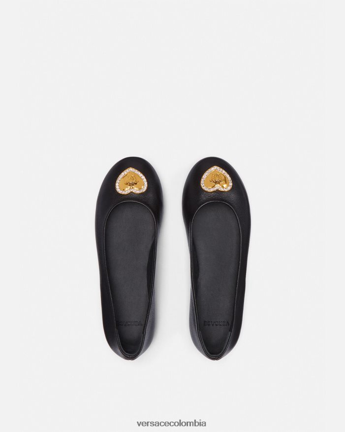 niños bailarinas con medusa y corazón de cristal Versace negro 2RP40F2032 zapato