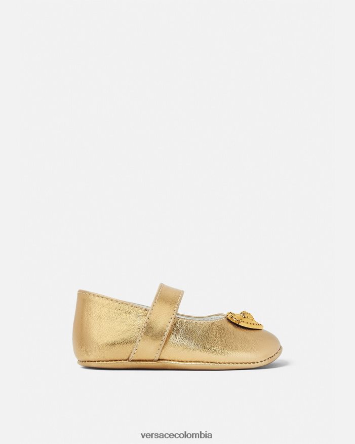 niños bailarinas de bebé con medusa y corazón Versace oro 2RP40F1847 zapato