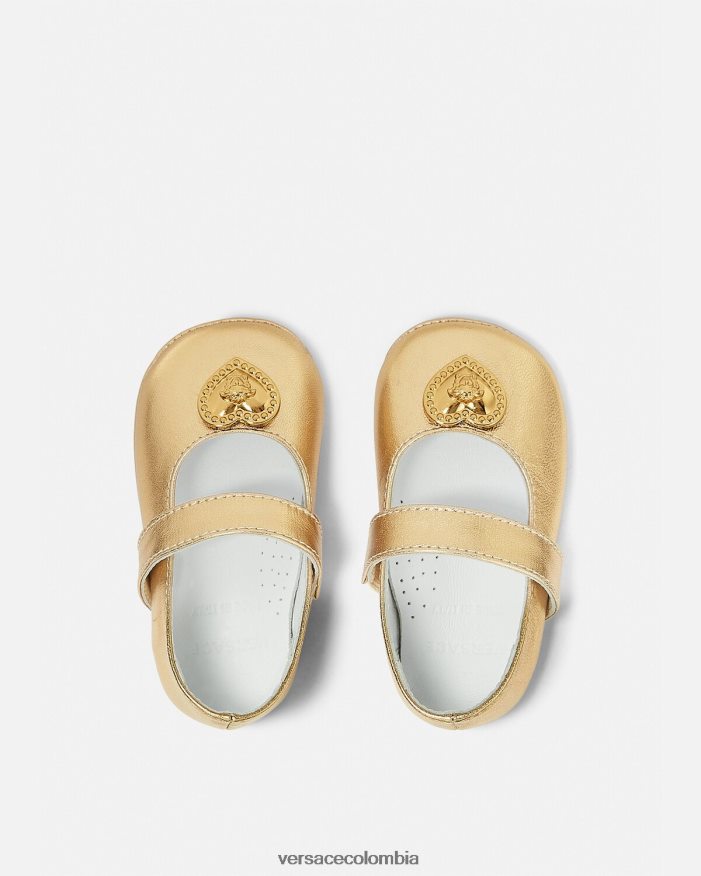 niños bailarinas de bebé con medusa y corazón Versace oro 2RP40F1847 zapato