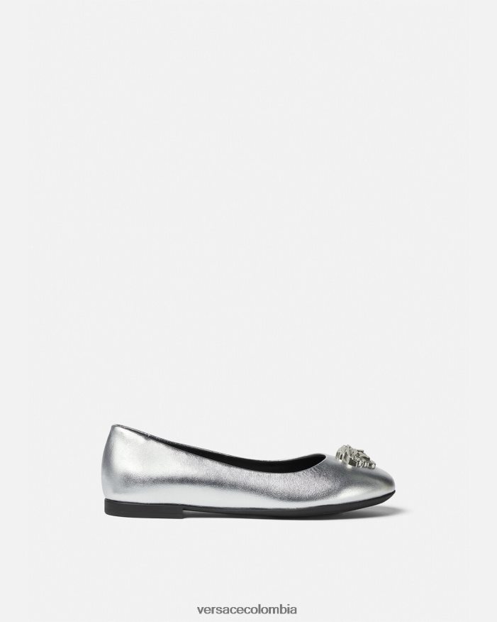 niños bailarinas la medusa metalizadas Versace gris 2RP40F2029 zapato