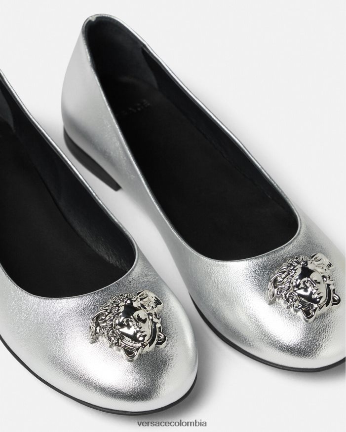 niños bailarinas la medusa metalizadas Versace gris 2RP40F2029 zapato