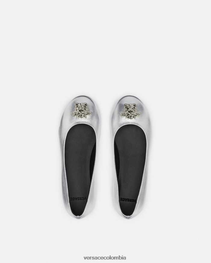 niños bailarinas la medusa metalizadas Versace gris 2RP40F2029 zapato