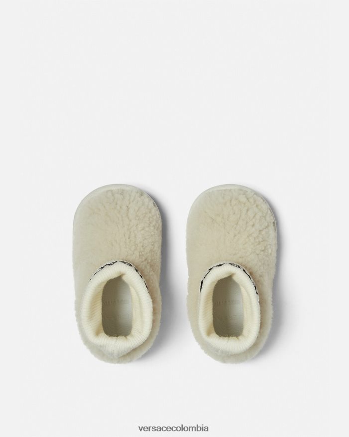 niños botas de bebé con logo de peluche Versace beige 2RP40F1849 zapato