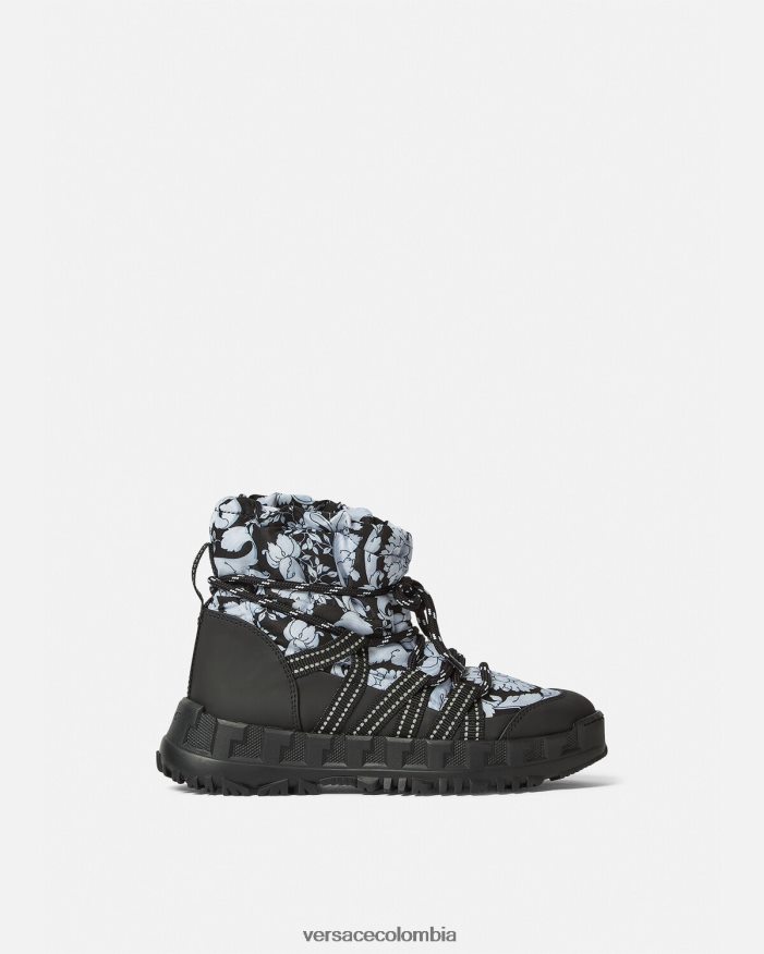 niños botas de nieve con silueta barroca Versace blanco negro 2RP40F2034 zapato
