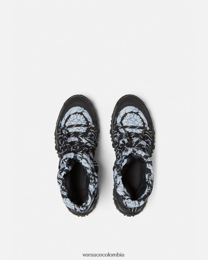 niños botas de nieve con silueta barroca Versace blanco negro 2RP40F2034 zapato